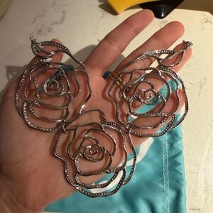 kendra scott vintage rose sliver necklace New no tags